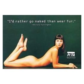 Sex Symbol Posters: christy turlington - Go Naked Than Fur Poster - 61x86cm