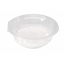 Polyethylene Terephthalate Flat Top Round Clamshell Container, 5 Length x 1-1/2 Height (Case of 300)