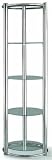 Modern Curio with Tempered Glass Shelves (Chrome/Clear) (71.85H x 22.64Diameter)