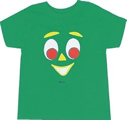 Gumby Clay Face Green Youth T-Shirt Tee