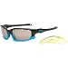 Oakley Split Jacket Sunglasses - Polarized Polished Black-Blue/Black Iridium Vented/Yellow Vented, One Size
