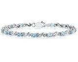 10k White Gold Diamond and Blue Topaz Bracelet