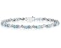 10k White Gold Diamond and Blue Topaz Bracelet