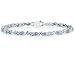 10k White Gold Diamond and Blue Topaz Bracelet