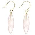 Gold-Over-Silver Torpedo Earrings - Rose Quartz