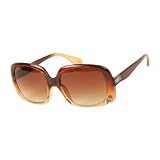 "Rose Up" Women's Oversized Fashion Frame Sunglasses (Brown)