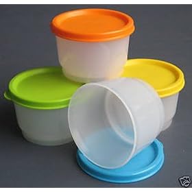Tupperware SNACK CUP 4 oz Summer colors Set 4 by 