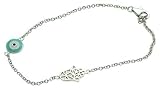 Sterling Silver Evil Eye & Filigree Hamsa Hand Bracelet