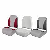 WCI Deluxe Heavy Duty Folding Boat Seat With Marine-Grade Weatherproof Vinyl Upholstery - For Boating And Fishing Comfort