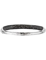14K White Gold Champagne diamond bangle