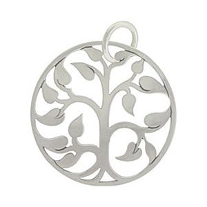 Round Tree of Life Pendant in Sterling Silver, #8430