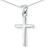9ct White Gold Cross Pendant and Chain