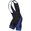 Astek Mens Cycling Premium 14 Panel Padded Blue Bibs Shorts - Medium
