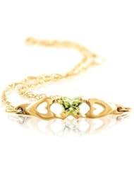 Bfly Cz Birthstone Bracelet W/Box 14K Yellow August 19800