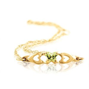 Genuine IceCarats Designer Jewelry Gift 10K Yellow Gold Bfly Cz Birthsto Brc W/Box. August Brc W/Box Bfly Cz Birthsto Brc W/Box In 10K Yellow Gold