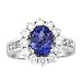 14k White Gold Oval Tanzanite and Diamond Ring 3.55 TCW