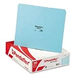 Pendaflex PN203 Blank Tab File Guides, 25 pt. Blue Pressboard, 1/3 Cut, Letter Size, 100/box