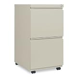 Alera Products - Alera - Two-Drawer Mobile Pedestal File With Full-Length Pull, 15-7/8w x 19-1/4d, Putty - Sold As 1 Each - Full-length recessed pull permits easy opening. - 4 casters, two locking. - Height without casters: 27". - High-sided file drawer accommodates letter/legal filing. - Counterweight prevents tipping.