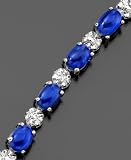 Sterling Silver Sapphire (13 ct. t.w.) & Diamond Accent Bracelet