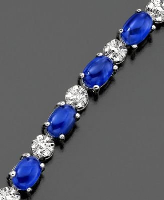 Sterling Silver Sapphire (13 ct. t.w.) & Diamond Accent Bracelet