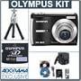 Olympus FE-310 Digital Black Camera Kit, with 1 GB xD Picture Memory Card, Table Top Tripod, Camera bag, 4 AA Ni-MH (2300 mah) Batteries with Charger, xD USB Reader/Writer, CAMEDIA 4.0 Pro software