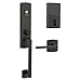 Baldwin 85387.BLENT Evolved Soho Left Handed Single Cylinder One-Piece Handleset, Satin Black