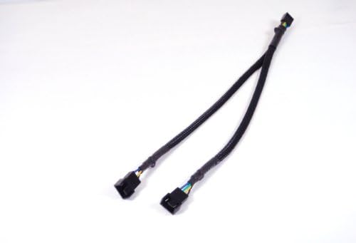 PWM Cable Adapter Splitter, 12.5 inches, Black Sleeve, 2 Packs Combo, ship from Los Angeles