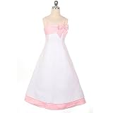 Sweet Kids Girls White Pink Flower Girl Special Occasion Dress 4-16