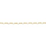14K Gold 6.5mm White Freshwater Cultured Round Pearl Necklace 17