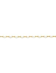 14K Gold 6.5mm White Cultured Round Pearl Necklace 17"