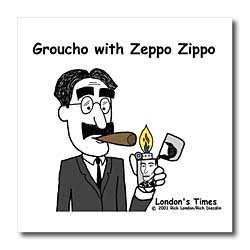 Rich Diesslins Famous People Places Books Cartoons - Grocho Marx with Zeppo Zippo - Iron on Heat Transfers