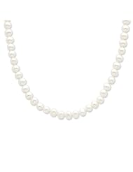 Sterling Silver 6-7mm White Freshwater Cultured Pearl Necklace