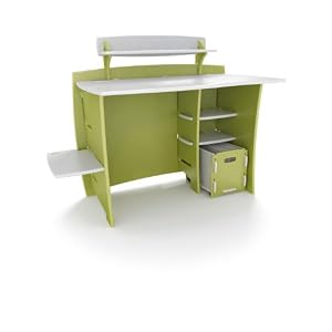 Legare 43-Inch Kids' Desk with File Cart, Green and White by Legare