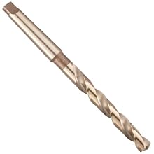 Chicago Latrobe 510 Cobalt Steel Taper Shank Drill Bit, Gold Oxide Finish, Morse Taper Shank, 135 Degree Notch Point