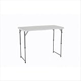 Lifetime 4428 48 Adjustable Fold-in-Half Table in White Granite