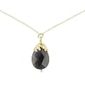 14K Gold on Silver Amethyst Bead Necklace - 18"