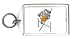 Keychain with track-and-field, sport, vault, pole, rabbit, animal, vaulting