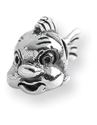 Animated Fish Charm in Silver for 3mm Charm Bracelets