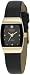 Armitron Women's 753594BKBK NOW Diamond Accented Gold-Tone Black Leather Dress Watch