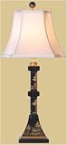 31ll%2B3VYtxL. SL160  Asian Décor   30 Fine Chinese Black Lacquer Candle Stick Bedside Lamp w/ Landscape Design