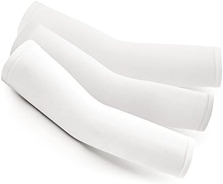 Kids ICE Cooling Cool ARM Sleeves Children Sunblock Uv Sun Protect Compression - (White 3 Pairs)
