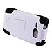 Fincibo (TM) Hybrid Dual Layer Protector Cover Case Gel Silicone With Stand For Kyocera Event C5133 - White/ Black