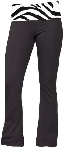 Boxercraft Zebra Animal Print Waistband on Black Yoga Pant 90/10 Cotton/Spandex