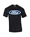 Ford Oval Logo T-shirt Official Ford Motor Company Crest Car Enthusiast Tee Classic Retro Performance-Black-Large