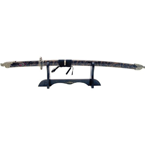 Black Belt Dragon Katana with wood stand