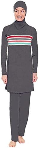 Doraer Womens Full Cover Islamic Swimwear Muslim Swimsuit XXXX-Large Black