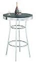 Furniture online: Retro Soda Fountain Style Bar Table w/Chrome Plating & Black Top