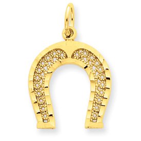 14k Horseshoe Charm – Measures 19×15mm