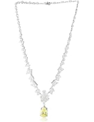 CZ by Kenneth Jay Lane "Elegant Cubic Zirconia" Rhodium-Plated Drop Pendant Necklace