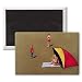 Family Group, Weston Sands, 2004 (oil on.. - 3x2 inch Fridge Magnet - large magnetic button - Magnet